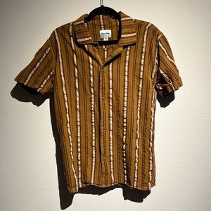 RHYTHM Brown Short Sleeve Button Down, Size XL